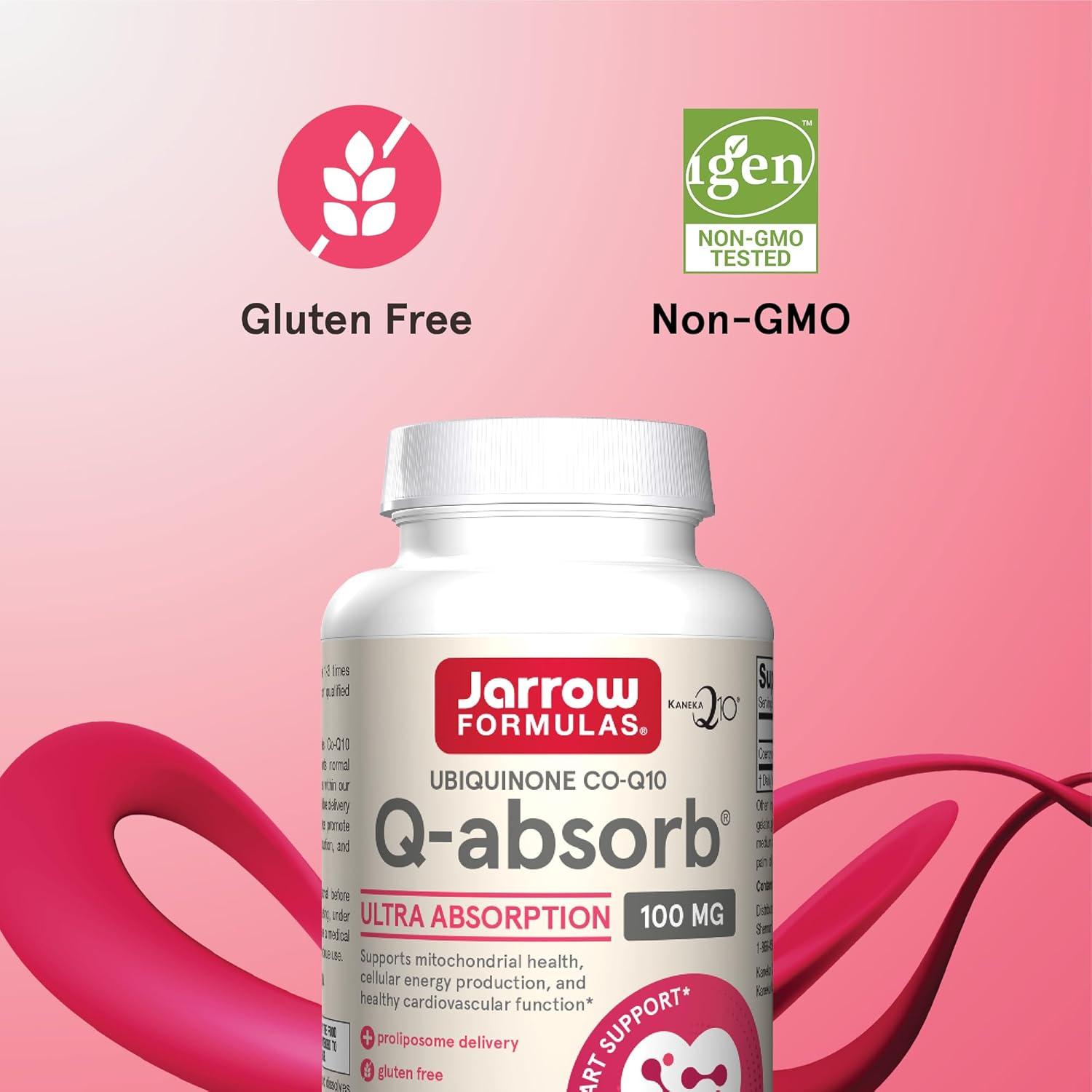 image:imageJarrow Formulas Qabsorb Ubiquinone CoQ10 100 mg Dietary Supplement Antioxidant Support for Mitochondrial Health Cellular Energy Production and Cardiovascular Health 120 Softgels 120 Day Supply120 Count Pack of 1