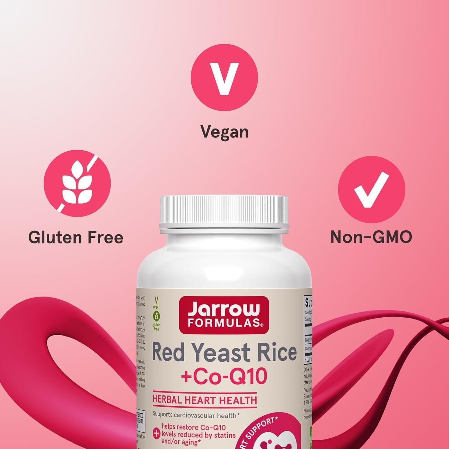 image:imageJarrow Formulas Red Yeast Rice 1200 mg amp CoQ10 100 mg Per Serving 120 Veggie Caps 60 Servings Herbal Heart Health Dietary Supplement Supports Cardiovascular amp Cellular Health Vegan120 Count Pack of 2