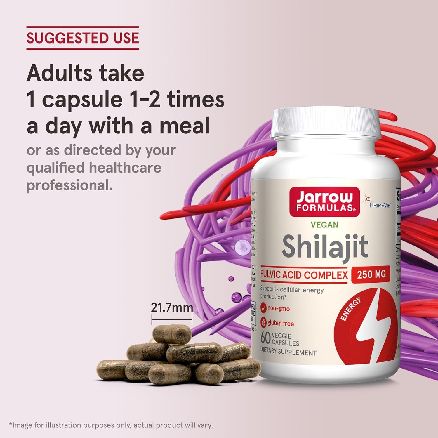 image:imageJarrow Formulas Shilajit 250 mg Dietary Supplement Shilajit Acid Complex for Cellular Energy Production 60 Veggie Capsules 60 Day Supply60 Count Pack of 12