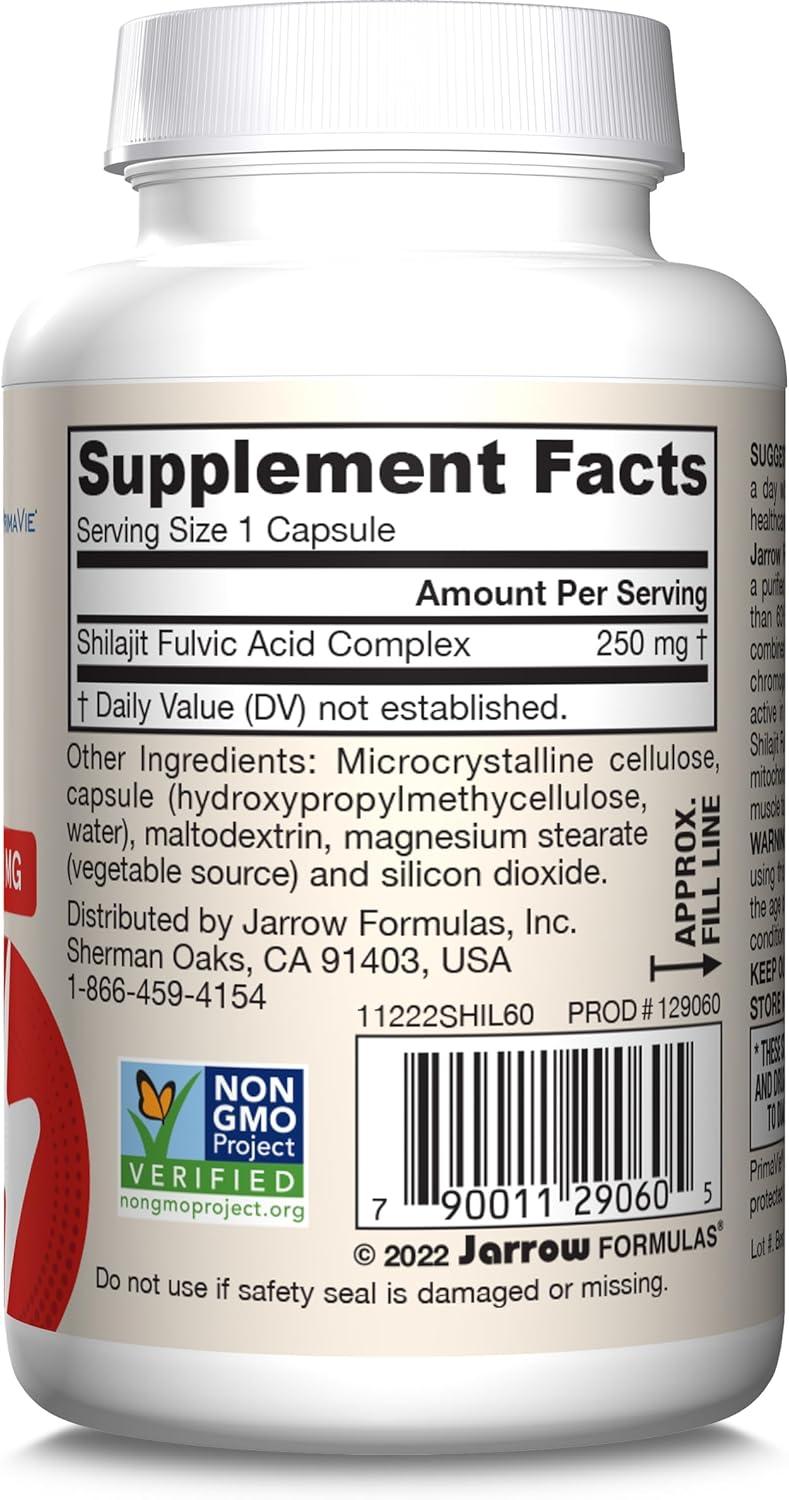 image:imageJarrow Formulas Shilajit 250 mg Dietary Supplement Shilajit Acid Complex for Cellular Energy Production 60 Veggie Capsules 60 Day Supply60 Count Pack of 12