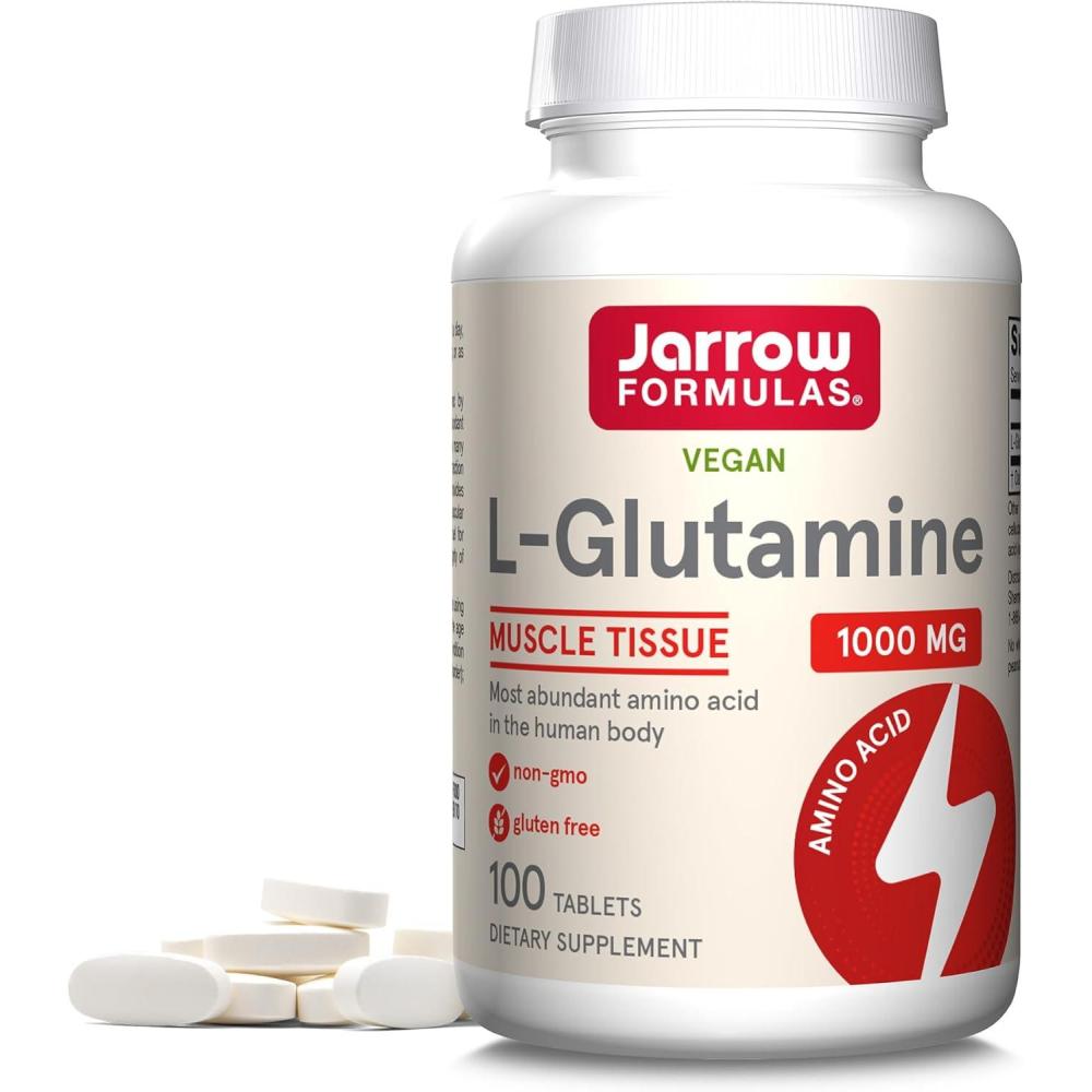 image:imageJarrow Formulas LGlutamine 1000 mg Dietary Supplement for Muscle Tissue Multifunctional Amino Acid Immune Support 100 EasySolv Tablets 50100 Day SupplyUnflavored