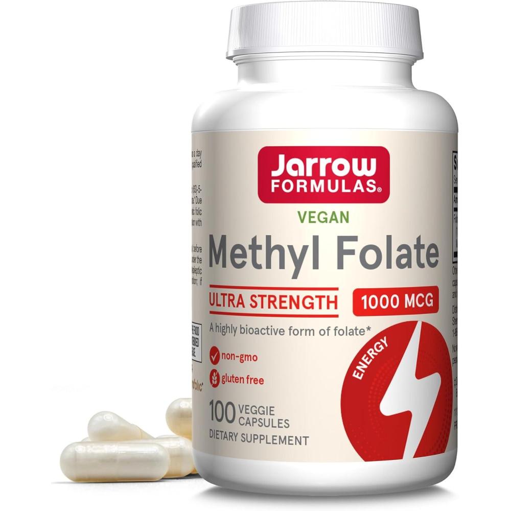 image:imageJarrow Formulas Methyl Folate Veggie Caps 1000 Mcg 100 Count Methyl Folate Supplement To Provide Folate 5MTHF Supplement NonGMO Gluten Free100 Count Pack of 1