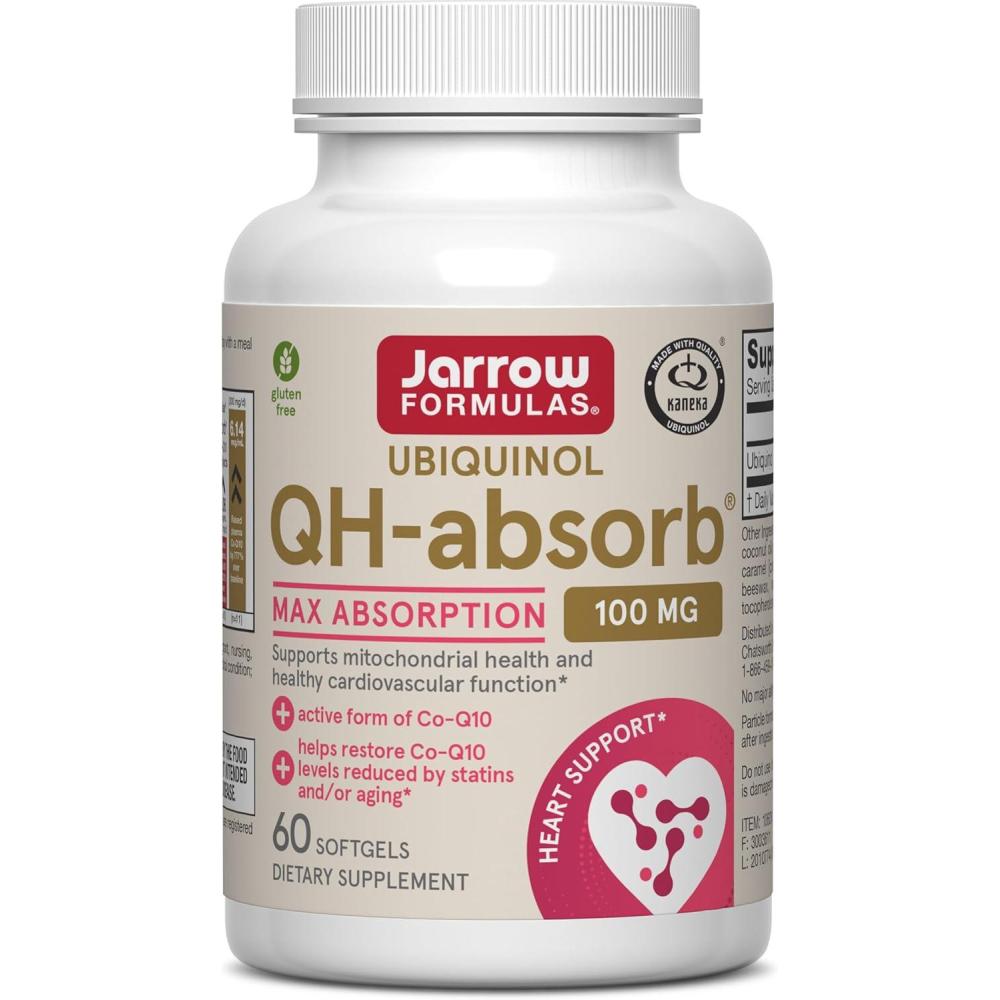 image:imageJarrow Formulas QHAbsorb Ubiquinol 100mg 120 Softgels High Absorption amp Active Antioxidant Form of CoQ10 Supports Mitochondrial Energy Production amp Healthy Cardiovascular Function60 count Pack of 1