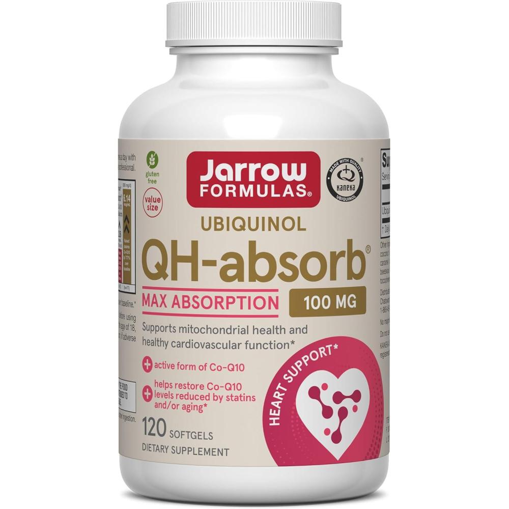 image:imageJarrow Formulas QHAbsorb Ubiquinol 100mg 120 Softgels High Absorption amp Active Antioxidant Form of CoQ10 Supports Mitochondrial Energy Production amp Healthy Cardiovascular Function120 count Pack of 1