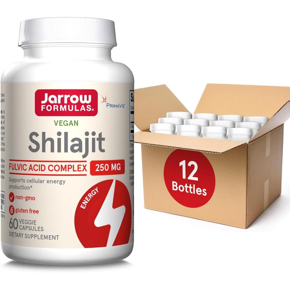 image:imageJarrow Formulas Shilajit 250 mg Dietary Supplement Shilajit Acid Complex for Cellular Energy Production 60 Veggie Capsules 60 Day Supply60 Count Pack of 12