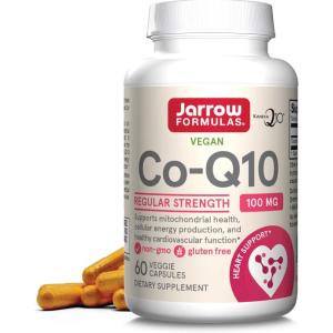 Jarrow Formulas Co-Q10 100 mg – Antioxidant Support for Mitochondrial Health, Cellular Energy Production & Healthy Cardiovascular Function – 60 Veggie Capsules – Non-GMO – Gluten Free
