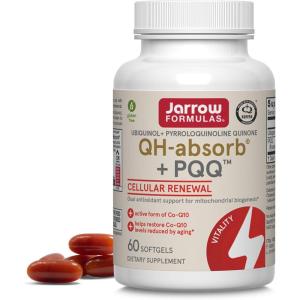 Jarrow Formulas QH-absorb + PQQ – 30 Softgels – Dietary Supplement Supports Mitochondrial Biogenesis, Energy Production & Cardiovascular Health – Up to 30 Servings(60 count (Pack of 1))