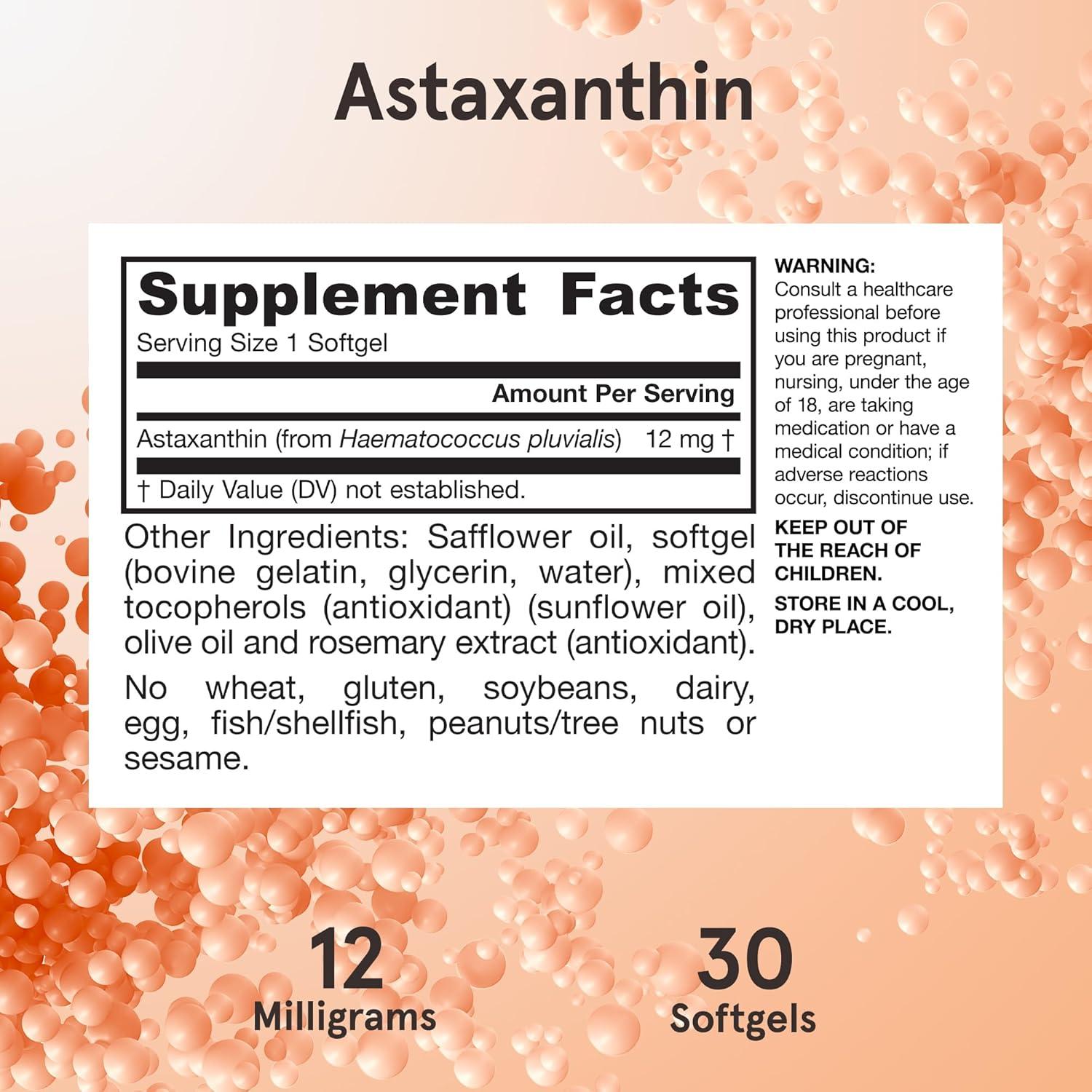 image:imageJarrow Formulas Astaxanthin 12 mg Dietary Supplement Antioxidant Support for Immune and Eye Health 30 Softgels 30 Day SupplyUnflavored
