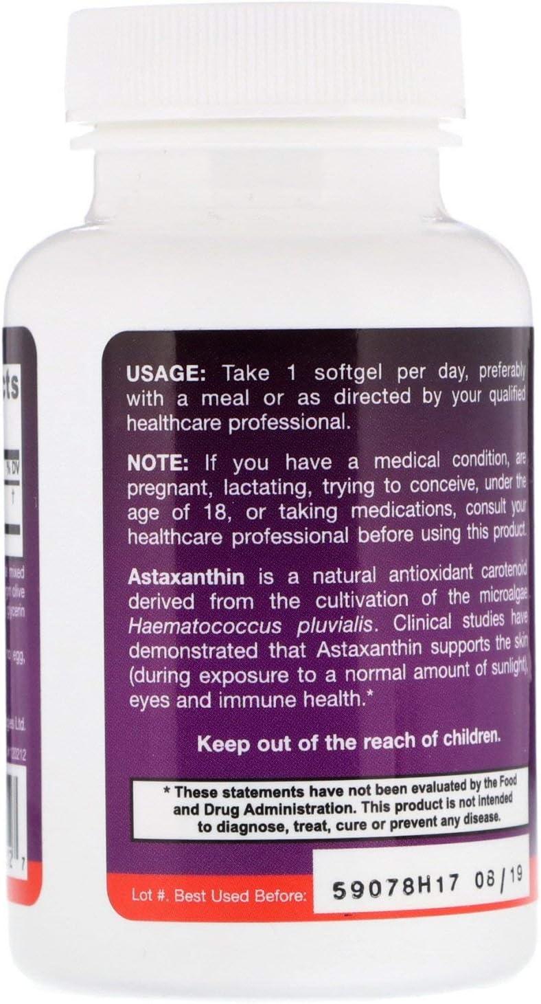 image:imageJarrow Formulas Astaxanthin 12 mg Dietary Supplement Antioxidant Support for Immune and Eye Health 30 Softgels 30 Day SupplyUnflavored
