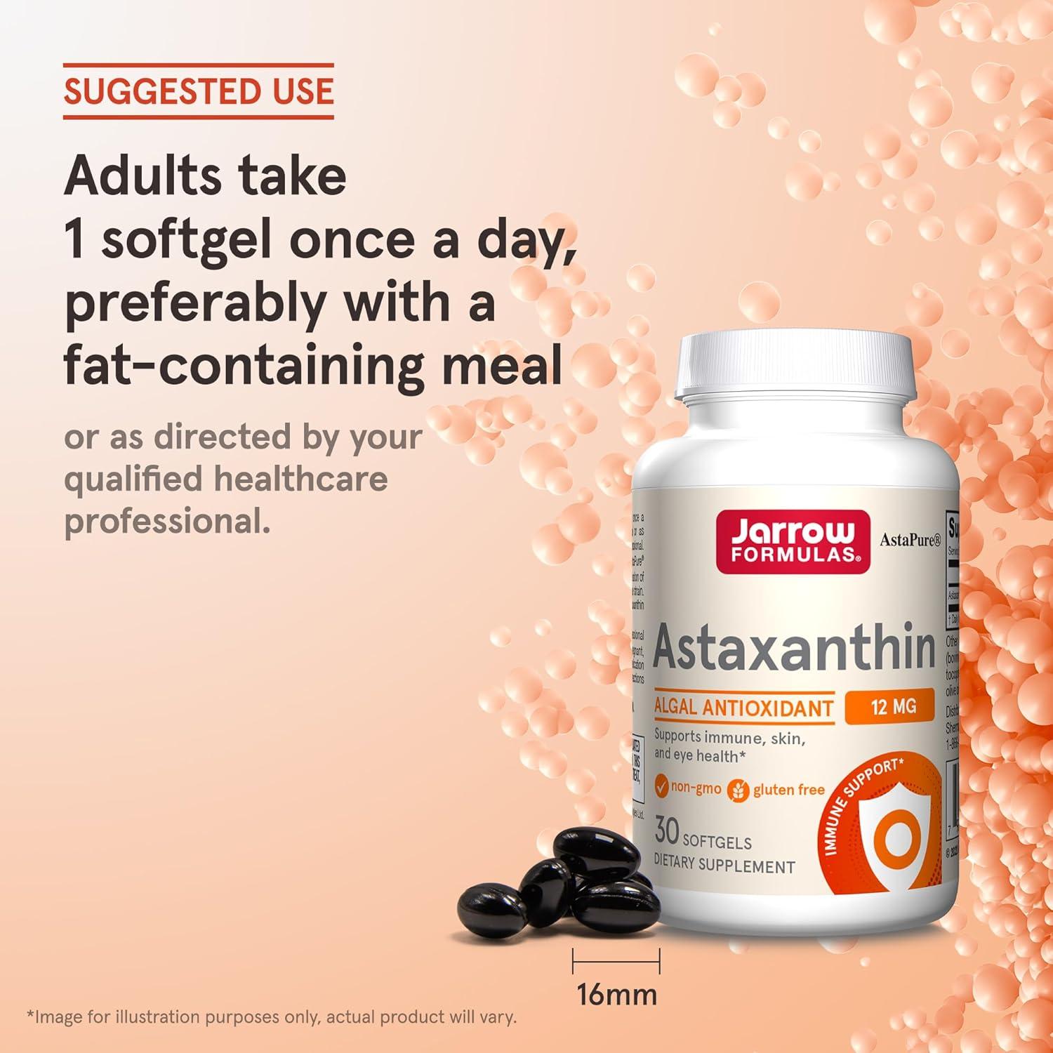 image:imageJarrow Formulas Astaxanthin 12 mg Dietary Supplement Antioxidant Support for Immune and Eye Health 30 Softgels 30 Day SupplyUnflavored