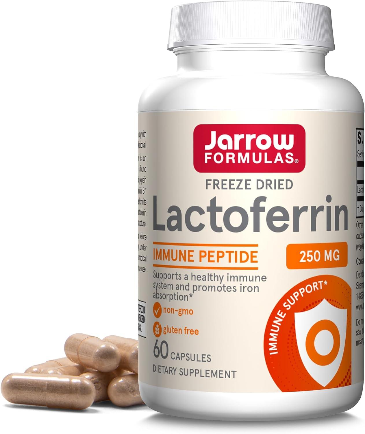 image:imageJarrow Formulas Lactoferrin Supplements 250 mg ImmuneSupporting Glycoprotein for Healthy Immune System Support amp Iron Absorption Freeze Dried Gluten Free NonGMO 30 Capsules ServingsUnflavored