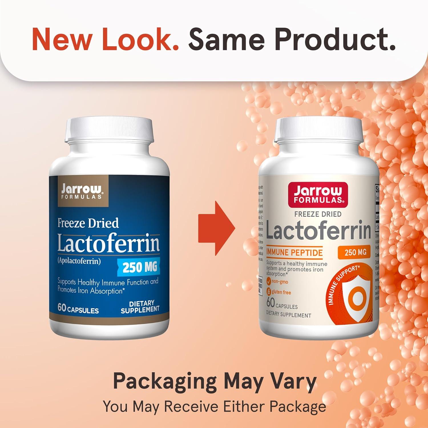image:imageJarrow Formulas Lactoferrin Supplements 250 mg ImmuneSupporting Glycoprotein for Healthy Immune System Support amp Iron Absorption Freeze Dried Gluten Free NonGMO 30 Capsules ServingsUnflavored