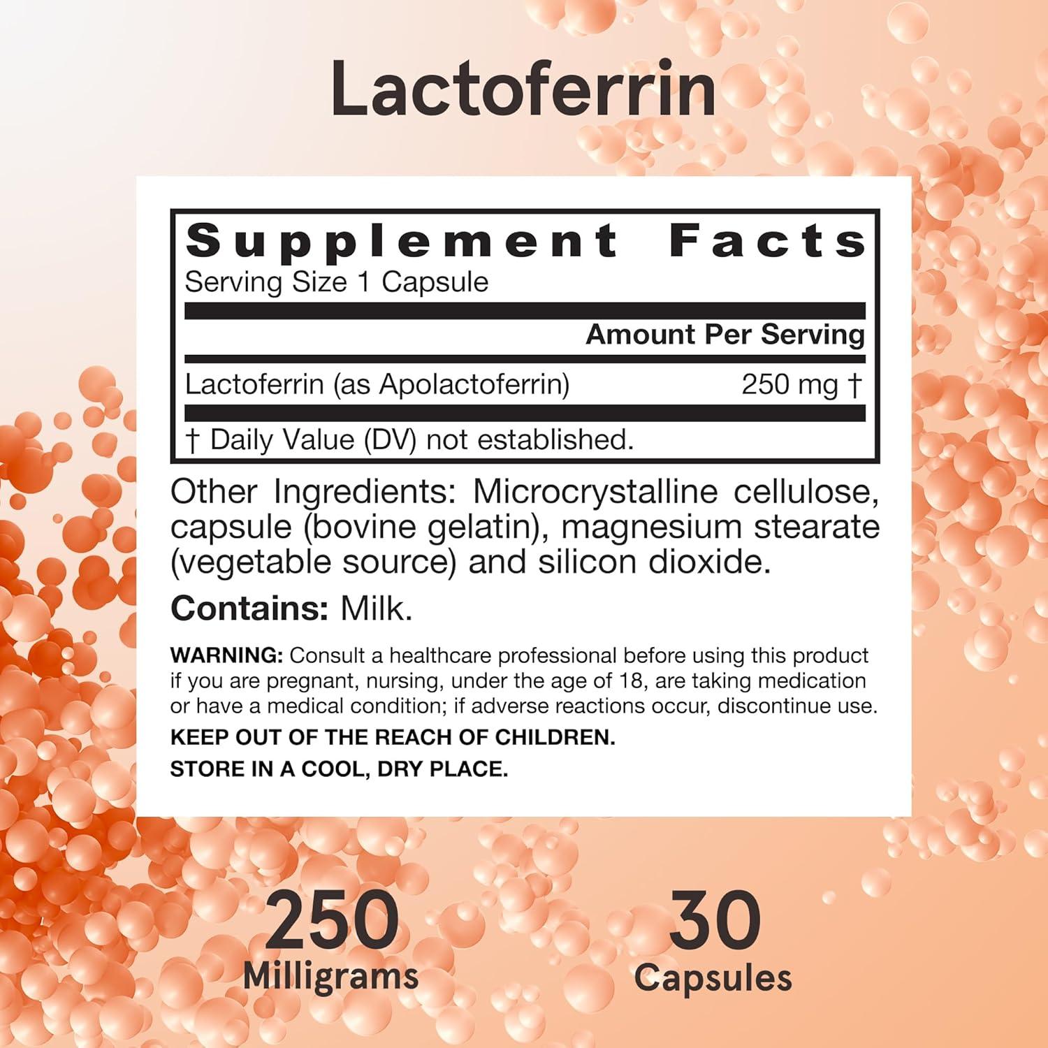 image:imageJarrow Formulas Lactoferrin Supplements 250 mg ImmuneSupporting Glycoprotein for Healthy Immune System Support amp Iron Absorption Freeze Dried Gluten Free NonGMO 30 Capsules ServingsUnflavored