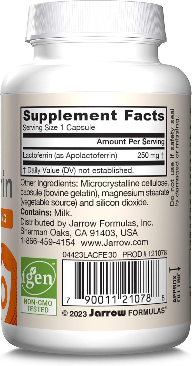 image:imageJarrow Formulas Lactoferrin Supplements 250 mg ImmuneSupporting Glycoprotein for Healthy Immune System Support amp Iron Absorption Freeze Dried Gluten Free NonGMO 30 Capsules ServingsUnflavored