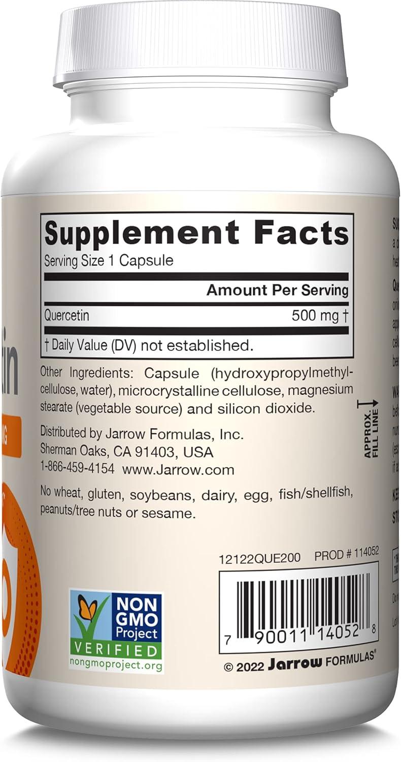 image:imageJarrow Formulas Quercetin 500mg Capsules 200 Veggie Caps Supports Antioxidant Status Cardiovascular Health amp Immune Health 200 ServingsUnflavored