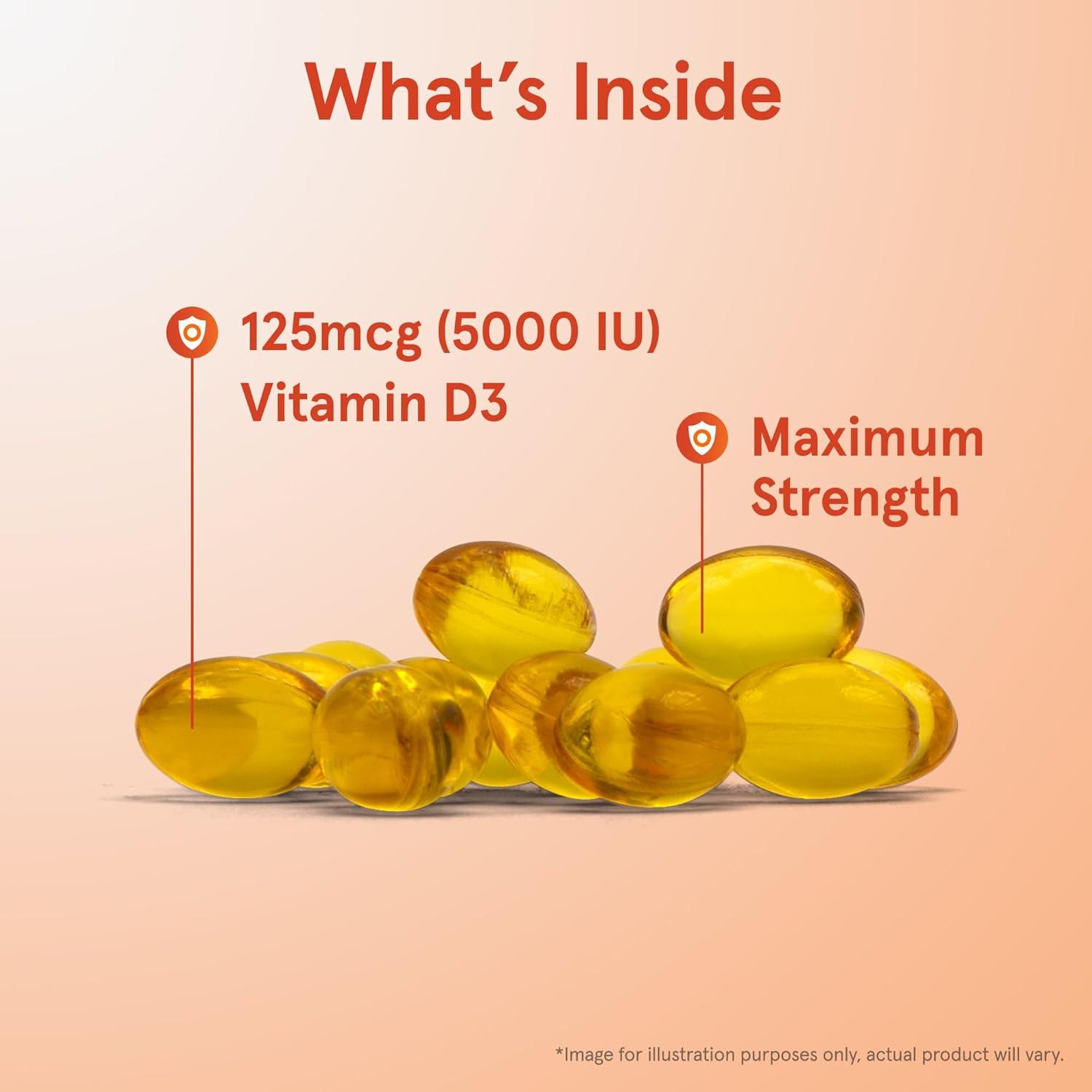 image:imageJarrow Formulas Vitamin D3 125 mcg 5000 IU 100 Servings Softgels Bone Health Immune Support amp Calcium Metabolism Support Vitamin D Supplement D3 Vitamins 5000 IU Vitamin D Gluten FreeUnflavored