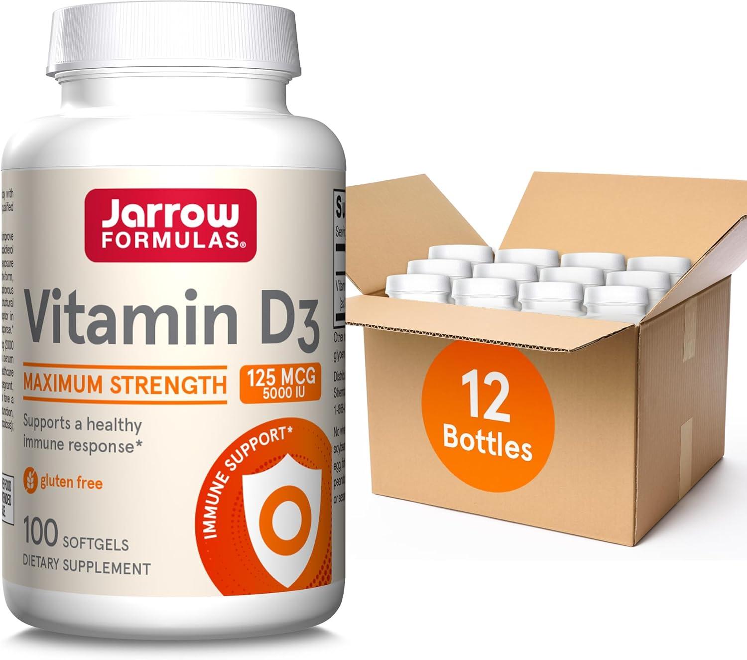 image:imageJarrow Formulas Vitamin D3 125 mcg 5000 IU 100 Servings Softgels Bone Health Immune Support amp Calcium Metabolism Support Vitamin D Supplement D3 Vitamins 5000 IU Vitamin D Gluten FreeUnflavored