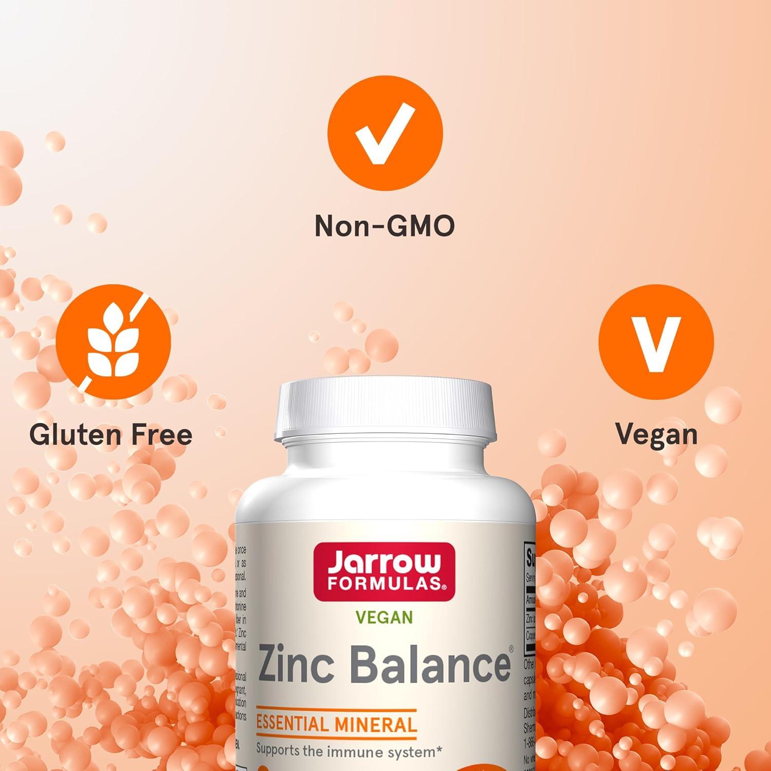image:imageJarrow Formulas Zinc Balance 15 mg 100 Servings Veggie Caps Zinc with Copper Essential Minerals for Immune System Support Immune Support Supplement Gluten Free Copper Supplement Vegan