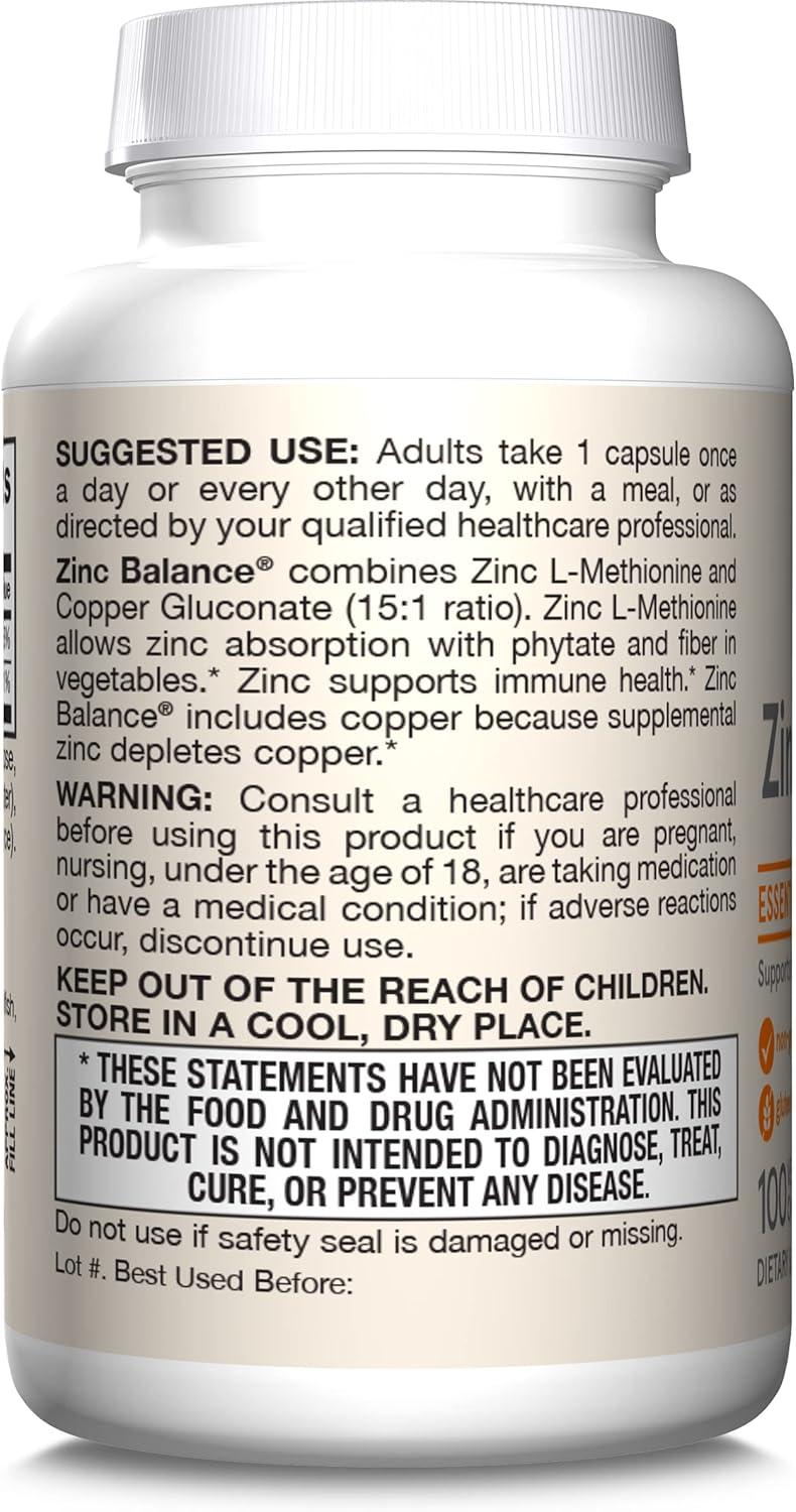 image:imageJarrow Formulas Zinc Balance 15 mg 100 Servings Veggie Caps Zinc with Copper Essential Minerals for Immune System Support Immune Support Supplement Gluten Free Copper Supplement Vegan