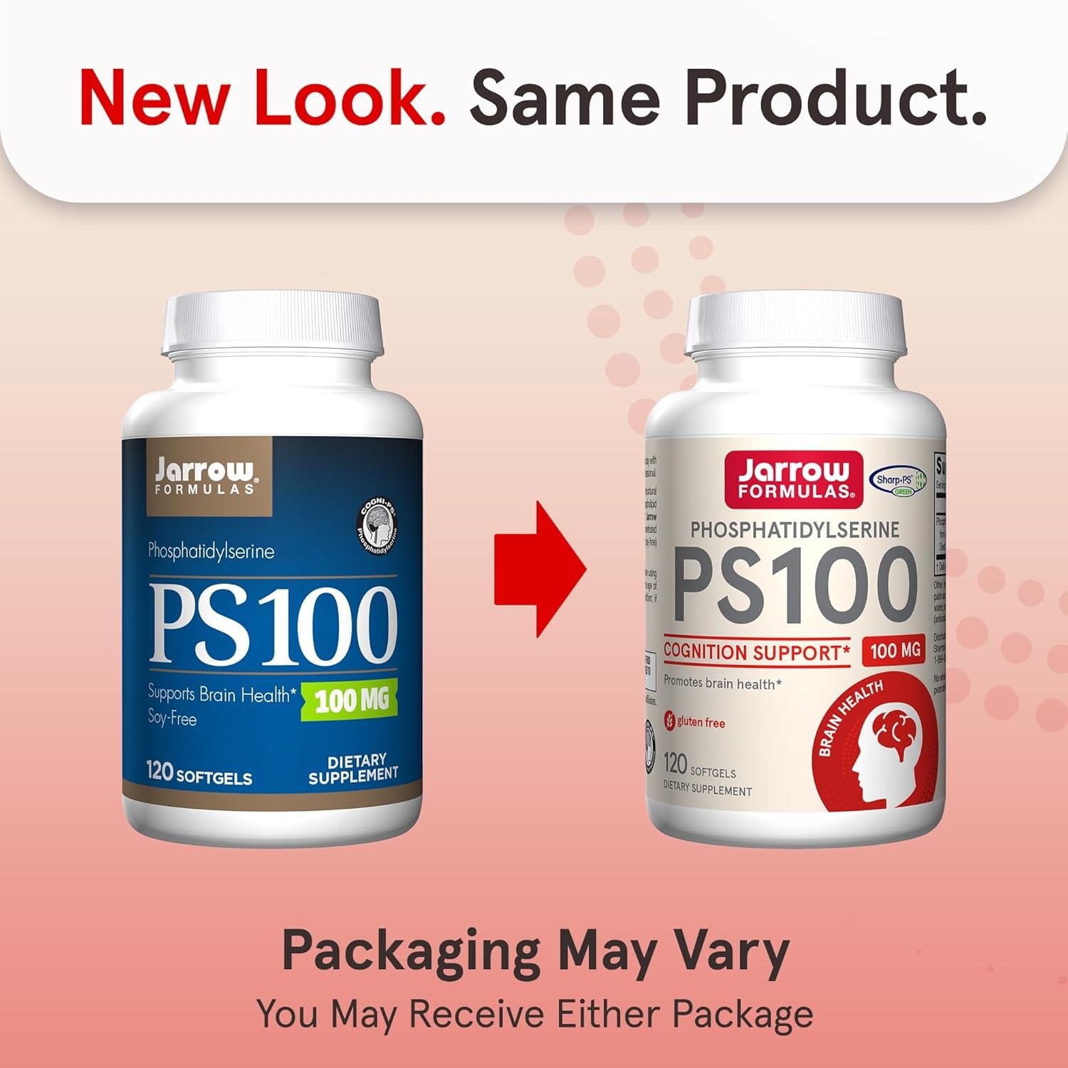 image:imageJarrow Formulas PS100 Phosphatidylserine 100mg Dietary Supplement for Brain Health and Cognitive Function Support 120 Softgels Up to a 40120 Day Supply120 Count Pack of 1