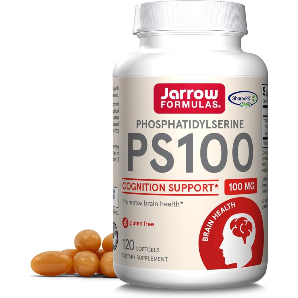 image:imageJarrow Formulas PS100 Phosphatidylserine 100mg Dietary Supplement for Brain Health and Cognitive Function Support 120 Softgels Up to a 40120 Day Supply120 Count Pack of 1